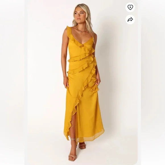 Petal & Pup Yellow Ruffle Maxi Dress - Picture 3 of 11